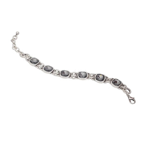 Smokey Crystal Pewter Bracelet