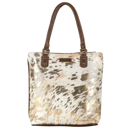Gold Cowhide Tote Bag