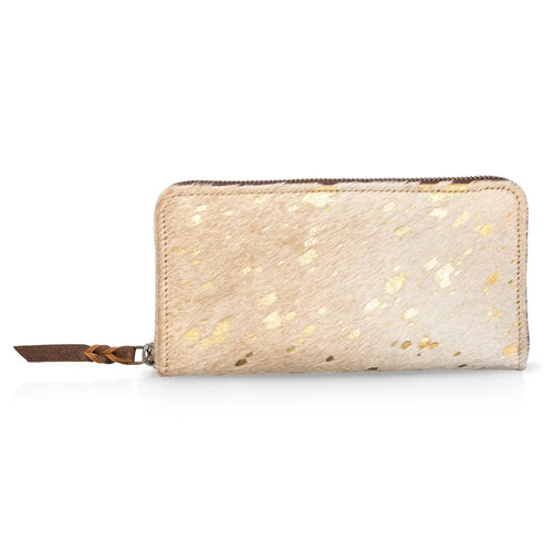 Gold & White Cowhide Wallet