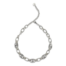 Crystal Links Pewter Necklace