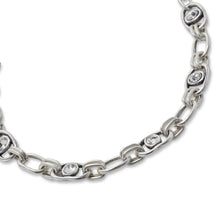 Crystal Links Pewter Necklace