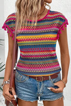 The Textured Tassel Sleeve Boho Top