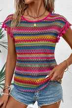 The Textured Tassel Sleeve Boho Top