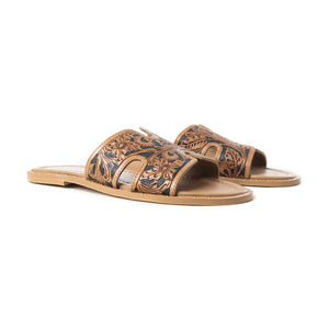 Carmina Tooled Leather Sandals