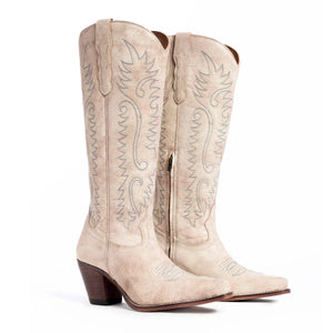 Prairie Leather Boots in Ivory