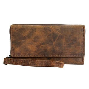 The Salvage Worn Leather Wallet Clutch