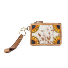 Sunflower Sally Handtooled Leather & Cowhide Card Holder