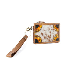 Sunflower Sally Handtooled Leather & Cowhide Card Holder
