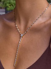 Cieline 18K Yellow Gold Non-Tarnish CZ Lariat Necklace