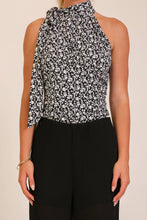 Midnight Garden Scarf Neck Top