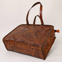 Genuine Tooled Leather  Structured Tote Bag