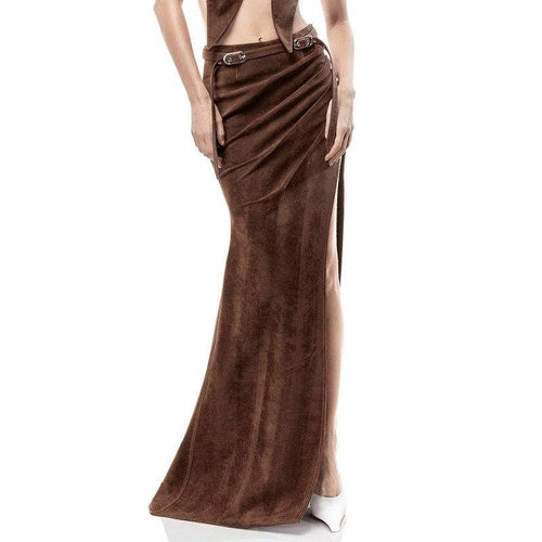 High Stakes Suede-ish Maxi Skirt