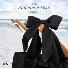 Special Edition Bow Midnight Black Beach Tote w/ Phone Pouch