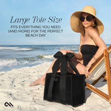 Special Edition Bow Midnight Black Beach Tote w/ Phone Pouch