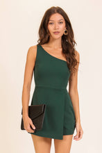 One-Shoulder Romper Hunter Green