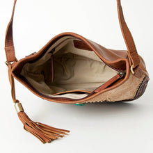 Natural Cowhide & Genuine Tooled Leather Women Crossbody Conceal Carry Purse