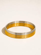 Olyss 18K White & Yellow Gold Non-Tarnish Classic Thin Bangle Set