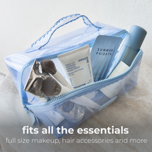 Jelly Cosmetic Bag – Carolina Blue Lay-Flat Makeup Bag
