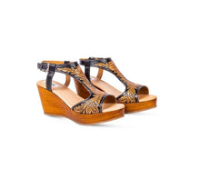 Talitha Hand-Tooled Leather Wedges