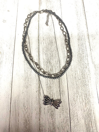 Triple Western Bowtie Necklace