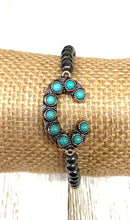 Turquoise Initial Navajo Bead Bracelet