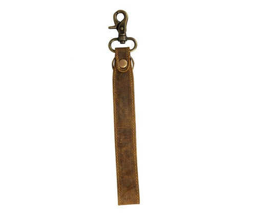Vintage Leather Handle Keychain