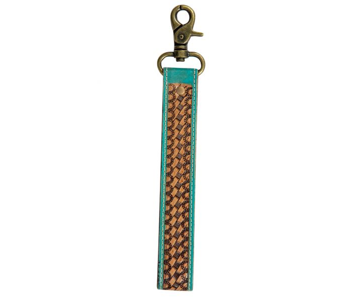 HAND-TOOLED STRAP KEY FOB