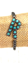 Turquoise Initial Navajo Bead Bracelet