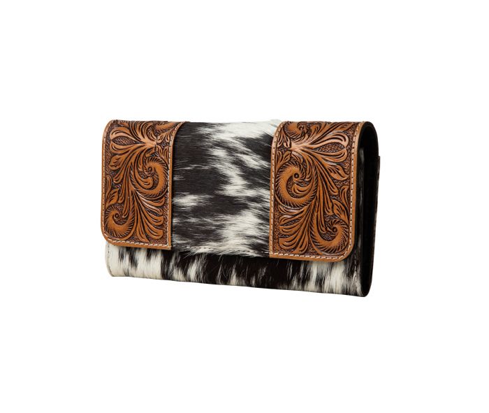 Classic Country Hand Tooled Cowhide Wallet