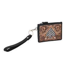 The Checkered Spade Handtooled Leather Card Holder