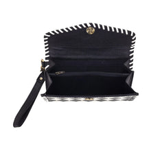 Queenside Checkered Leather Wallet in Black & White