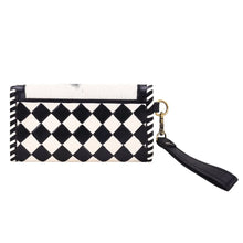 Queenside Checkered Leather Wallet in Black & White