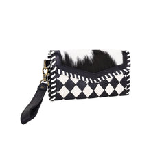 Queenside Checkered Leather Wallet in Black & White
