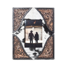 Sequoia Hand-Tooled Leather & Cowhide Picture Frame