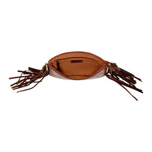 Tasajillo Embossed Leather Fringe Convertible Crossbody Bag