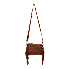 Tasajillo Embossed Leather Fringe Convertible Crossbody Bag