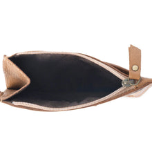 Cactus Accented Brown Handtooled Leather & Cowhide Card Holder