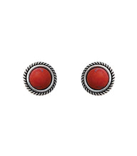 Colored Stone Stud Earrings