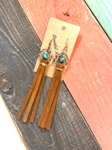 Rockin’ The Fringe Turquoise Earrings