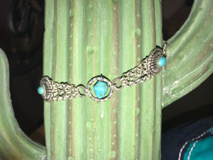 Silver Faux Turquoise Choker