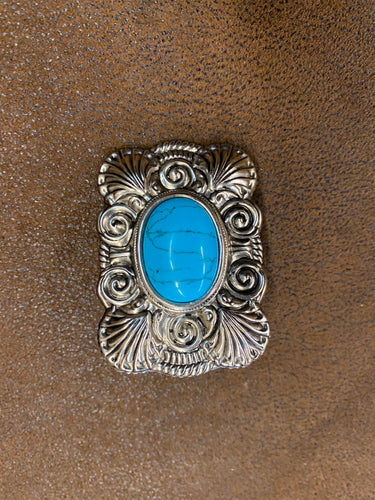 Faux Turquoise Concho T-Shirt Slide