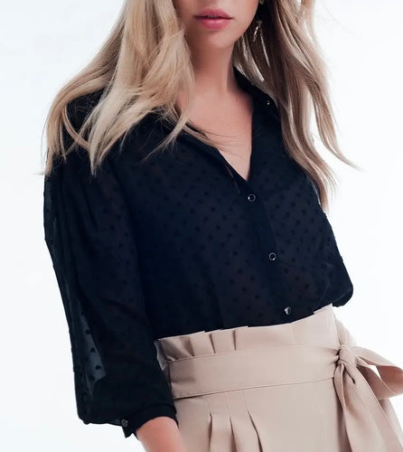 Swiss Heart Semi-Sheer Blouse