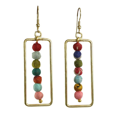 Framed Kantha Earrings