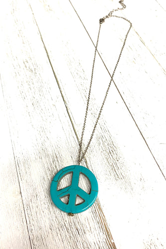 Turquoise ☮️ Sign Necklace