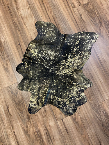 Brazilian Black&Gold Calf Skin Rug