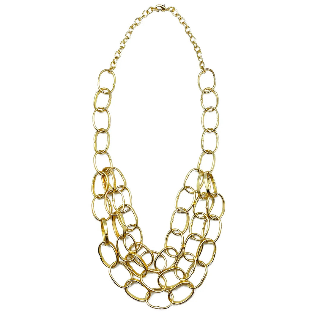 Brass Large-Linked Chain Necklace
