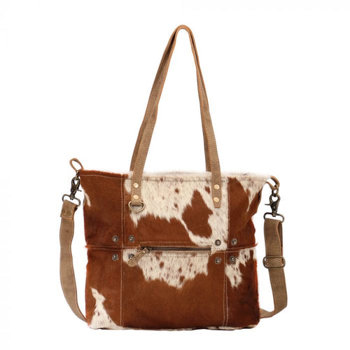 Camel Cowhide Tote Bag