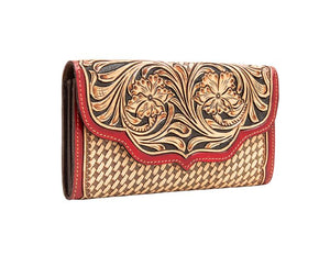 Shapely Tooled Leather Wallet