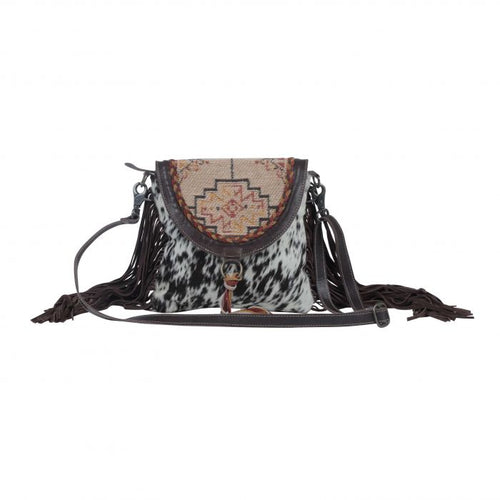 Speckles Genuine Leather Fringe Bag