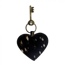 Hearts Cowhide Key Fob